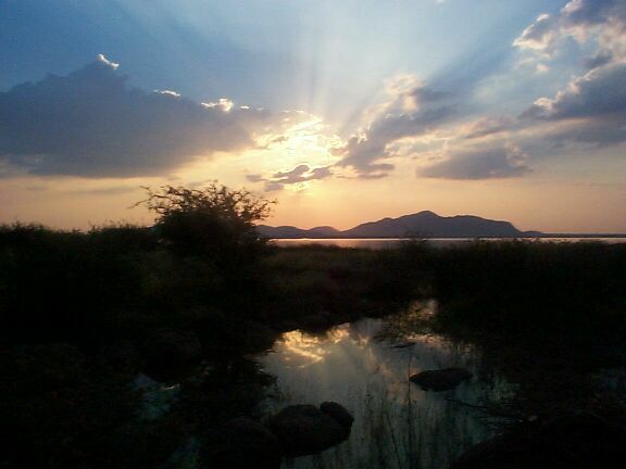 Sunset over the Gaborone Dam